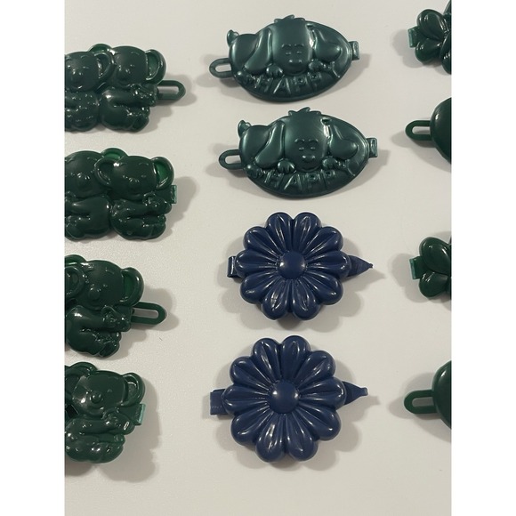 Vtg lot Girls Novelty Hair Clip Barrette Flower Puppy‎ Smile Heart 80s 90s Y2K - Picture 5 of 14